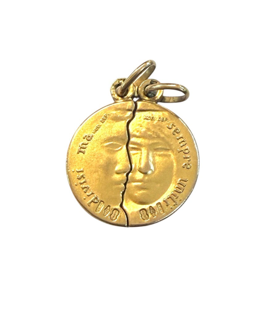 9ct vintage coin dividi ma sempre uniti, divided but always united.