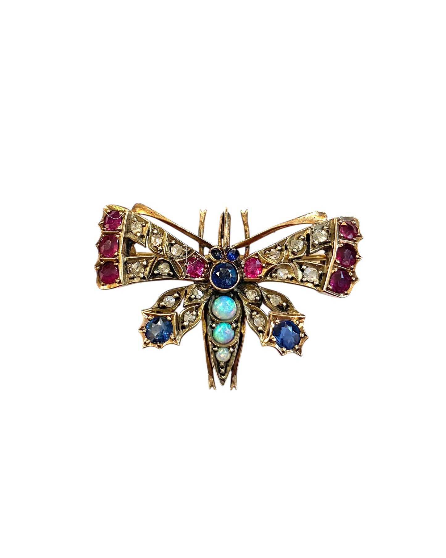 9ct vintage butterfly brooch with rose cut diamonds