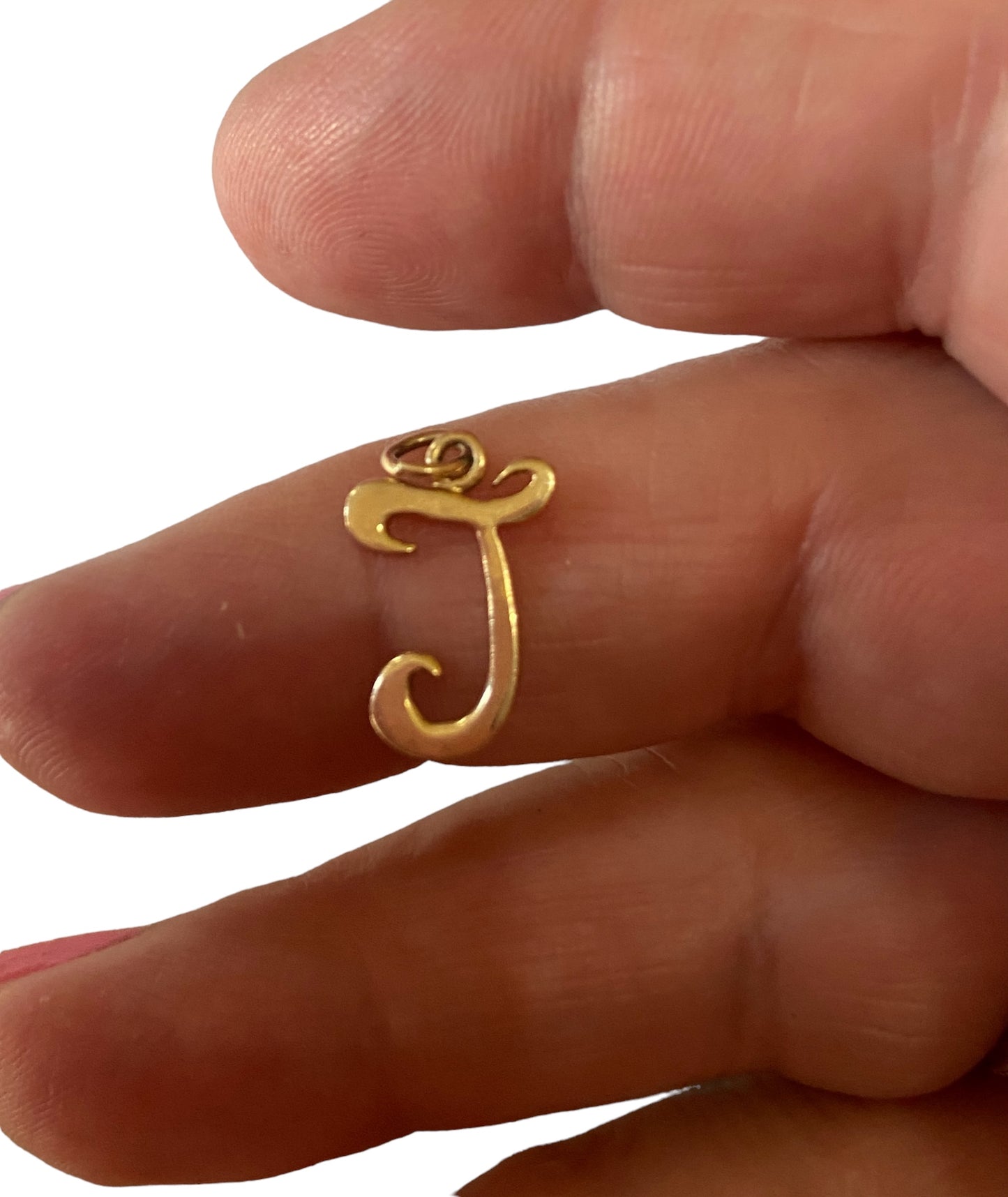 9ct gold initial - pendant ' j ' charm / pendant