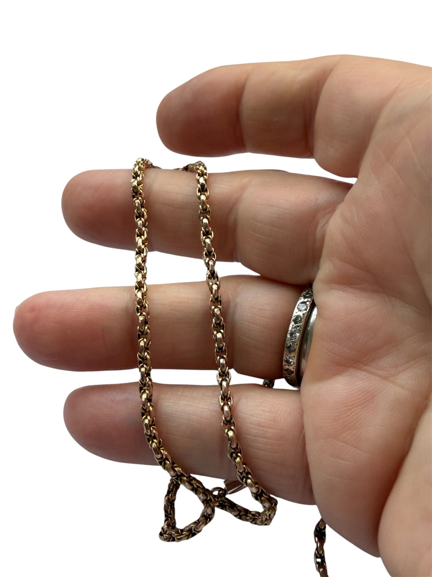 9ct antique rose gold fancy link chain 16 3/4 inch 7.5g