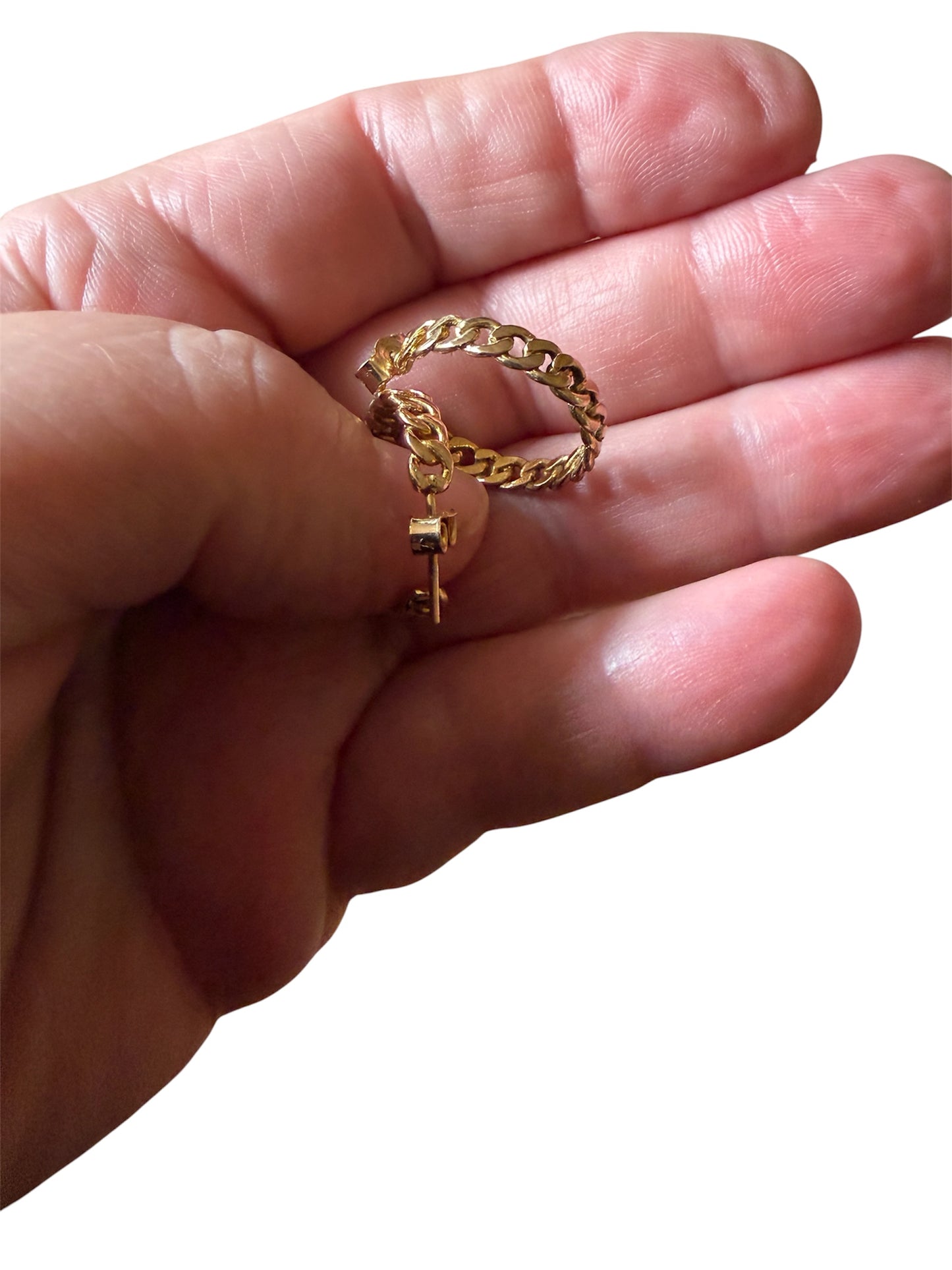 9ct vintage curb link hoop earrings 3.30g for pierced ears