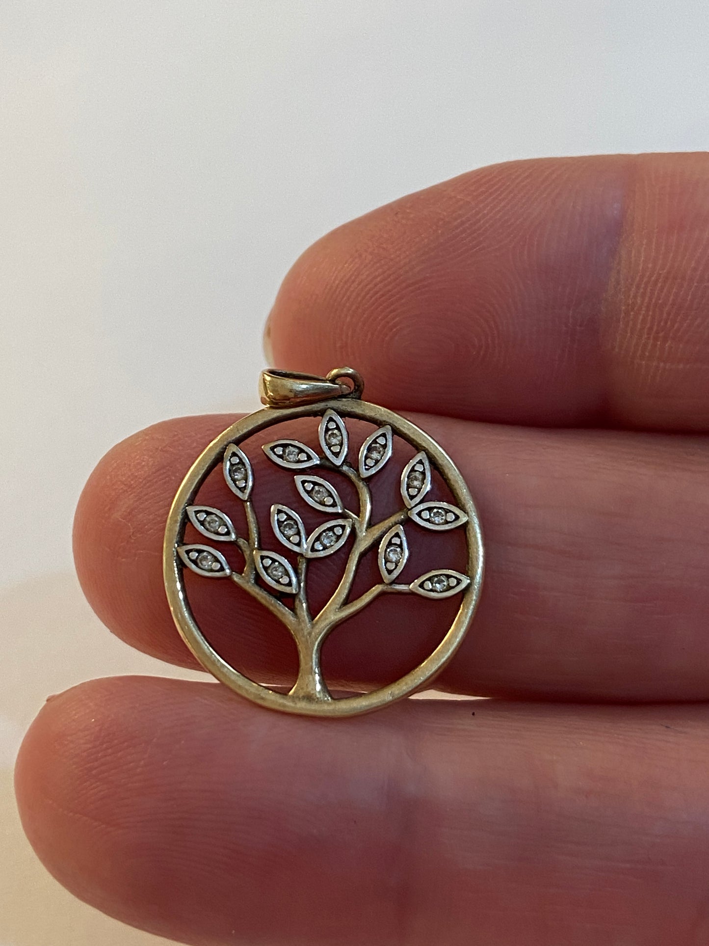 9ct tree of life pendant / charm with stones