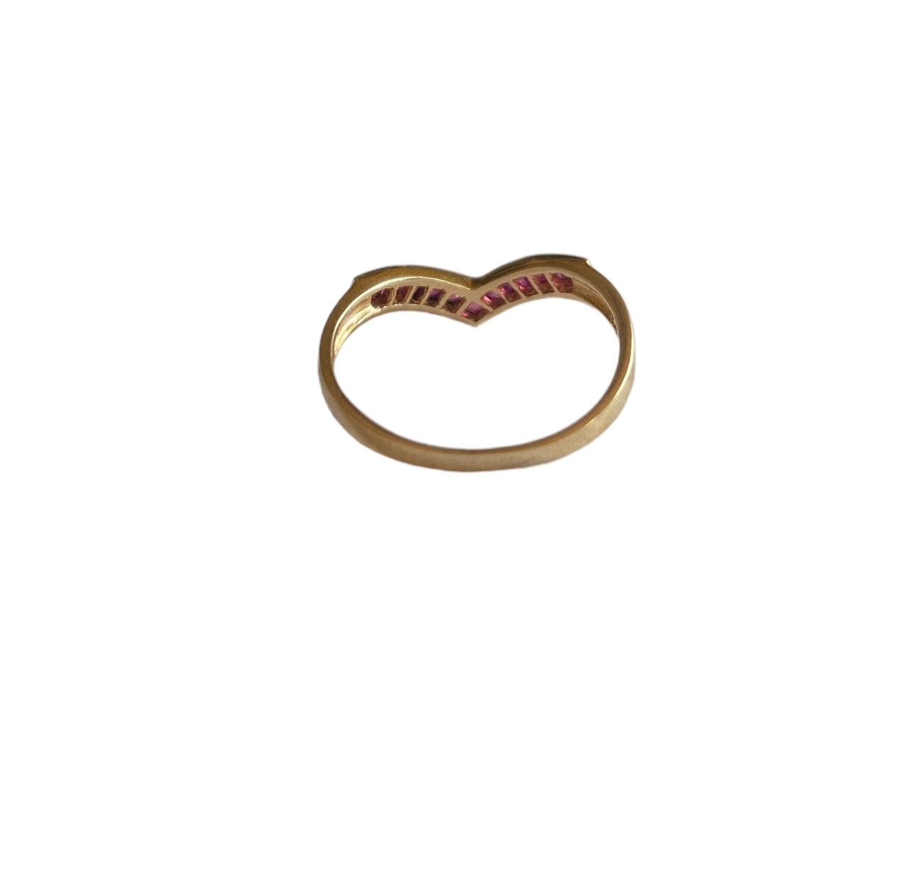 9ct vintage ruby wishbone ring size M