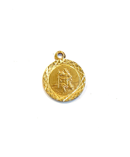 9ct vintage St Christopher charm / pendant (TINY) 0.4g