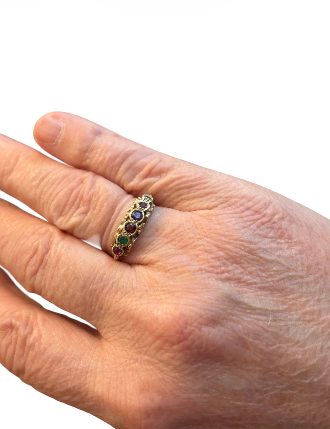 9ct vintage 'REGARD" ring size P 1/2 circa 1983
