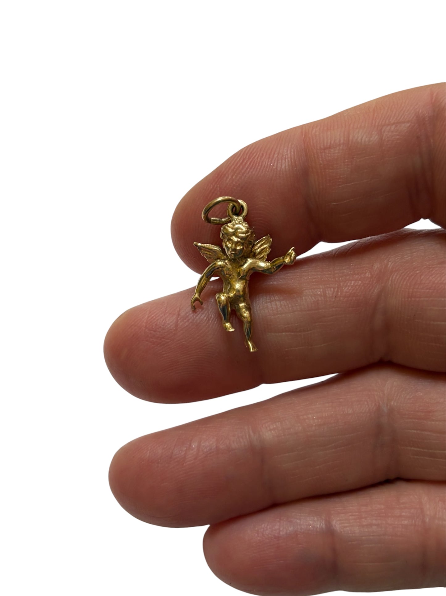 9ct vintage Angel charm, solid gold 2.63g circa 1994 London