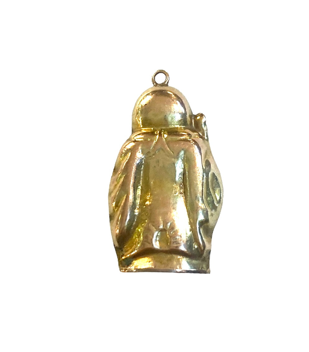 14k vintage charm of Sau, Chinese dog of longevity . HOLLOW