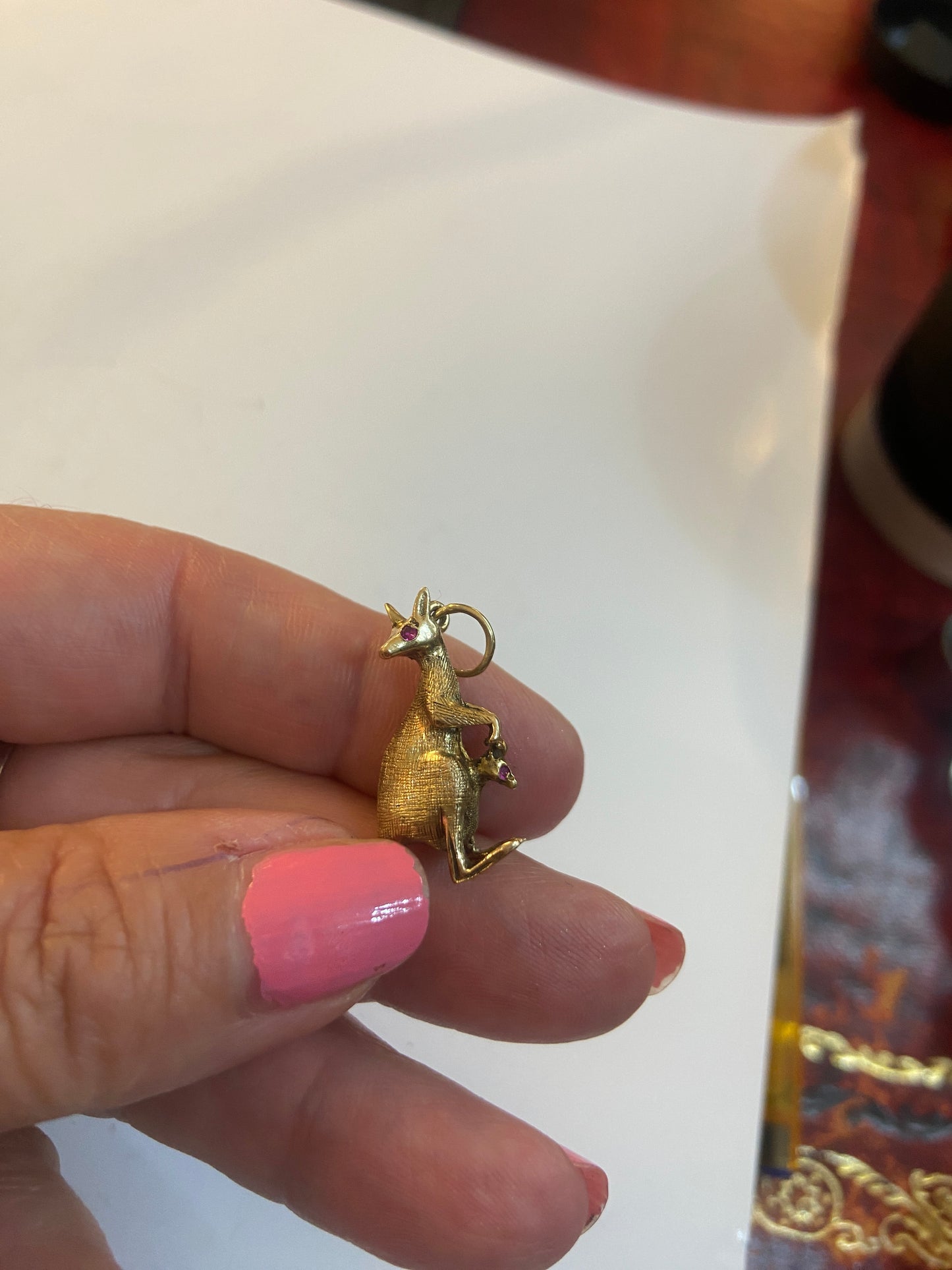 9ct vintage kangaroo and kid charm by Georg Jensen