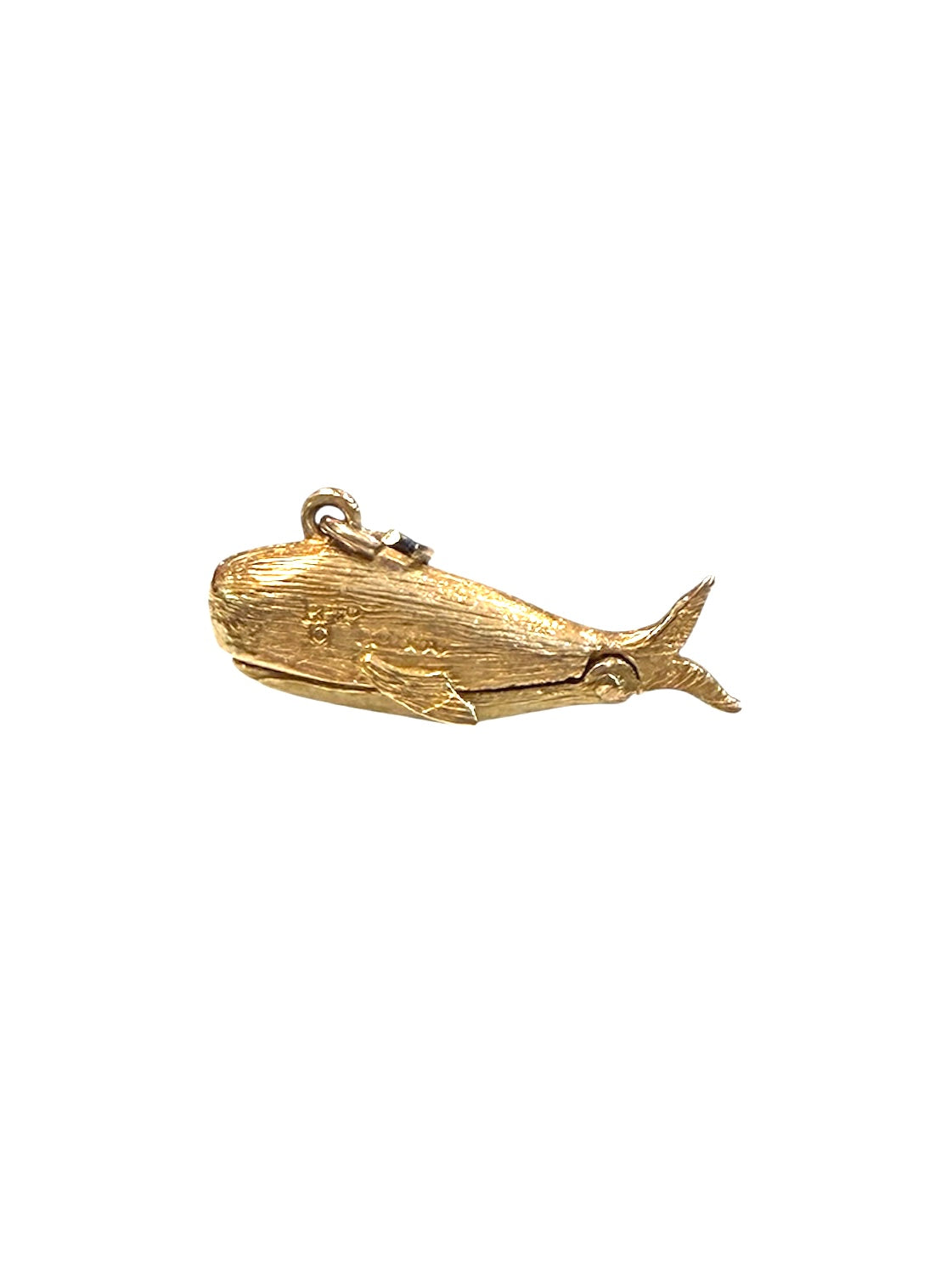 9ct vintage whale charm with jonah circa 1952