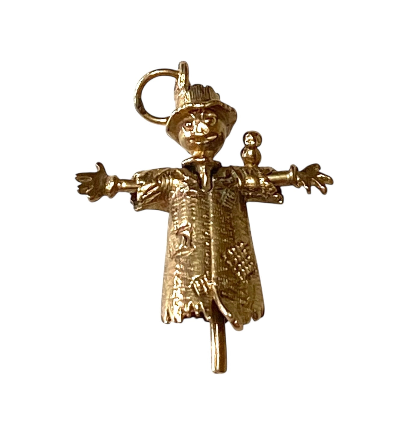 9ct vintage scarecrow charm, articulated