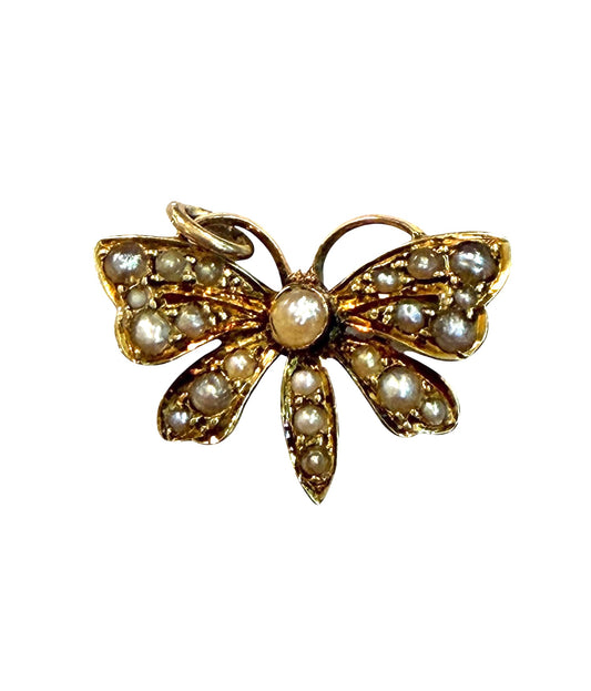 15ct edwardian butterfly charm / brooch