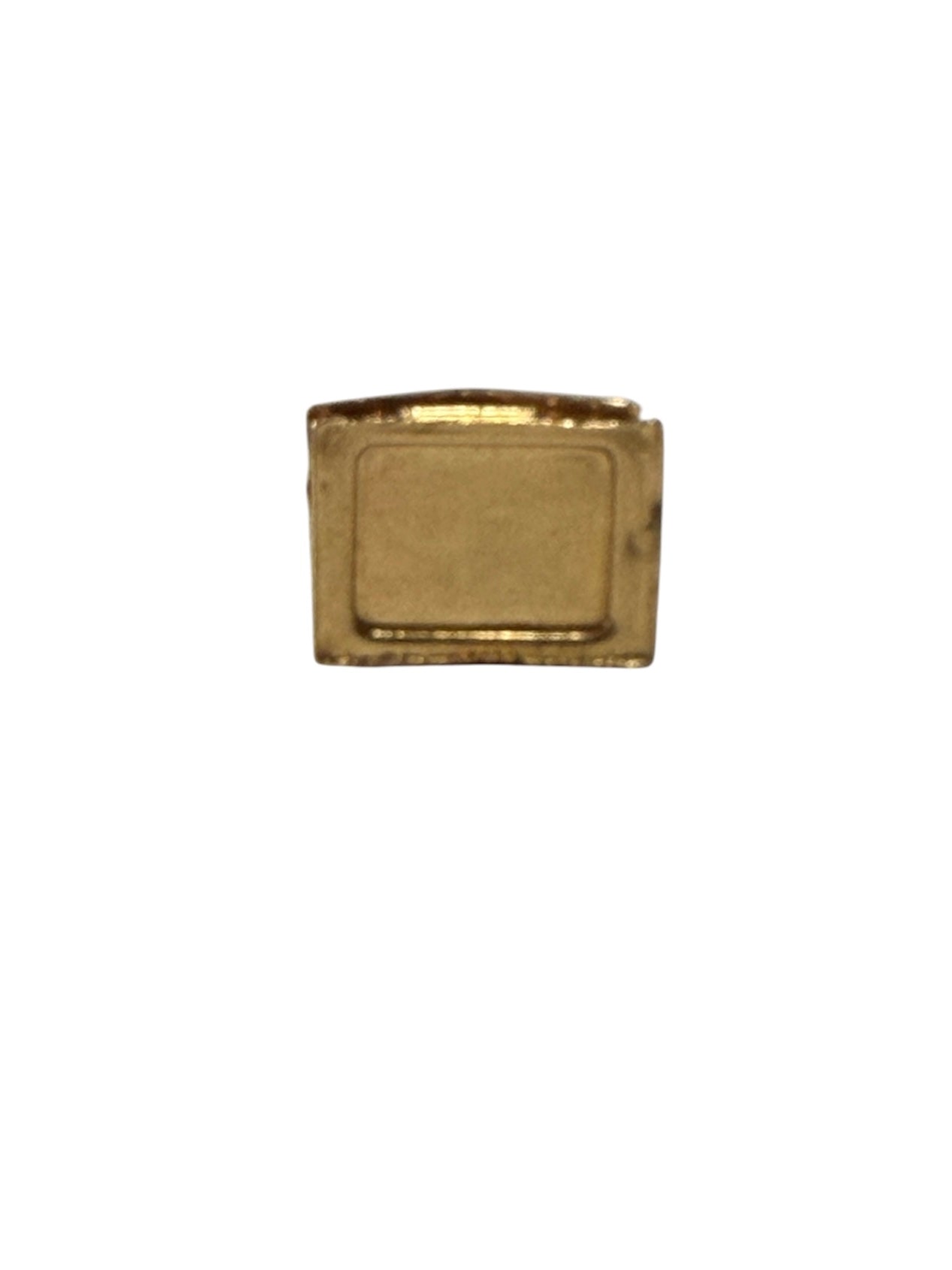 18ct vintage swiss chalet charm with two hearts inside.