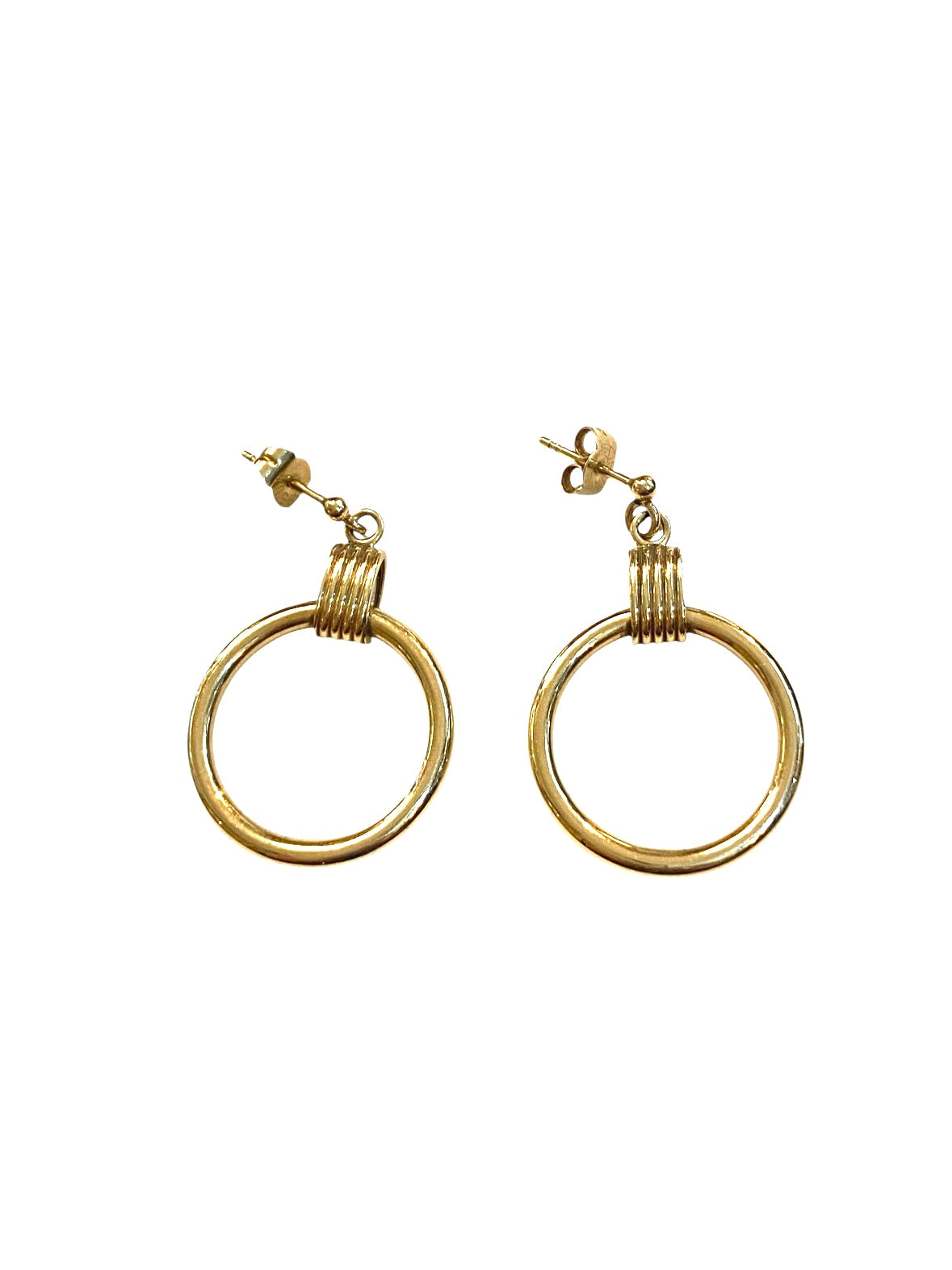 9ct vi tage preowned drop circle earrings circa 1993 9.1g