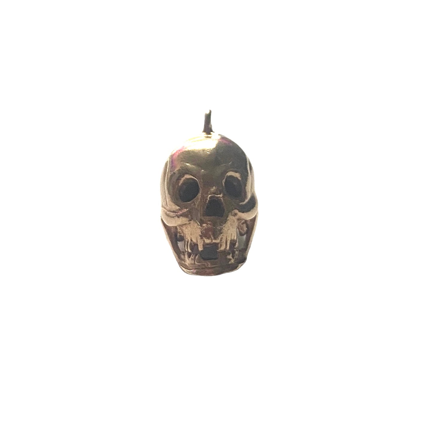 9ct vintage skull charm / pendant with articulated mouth