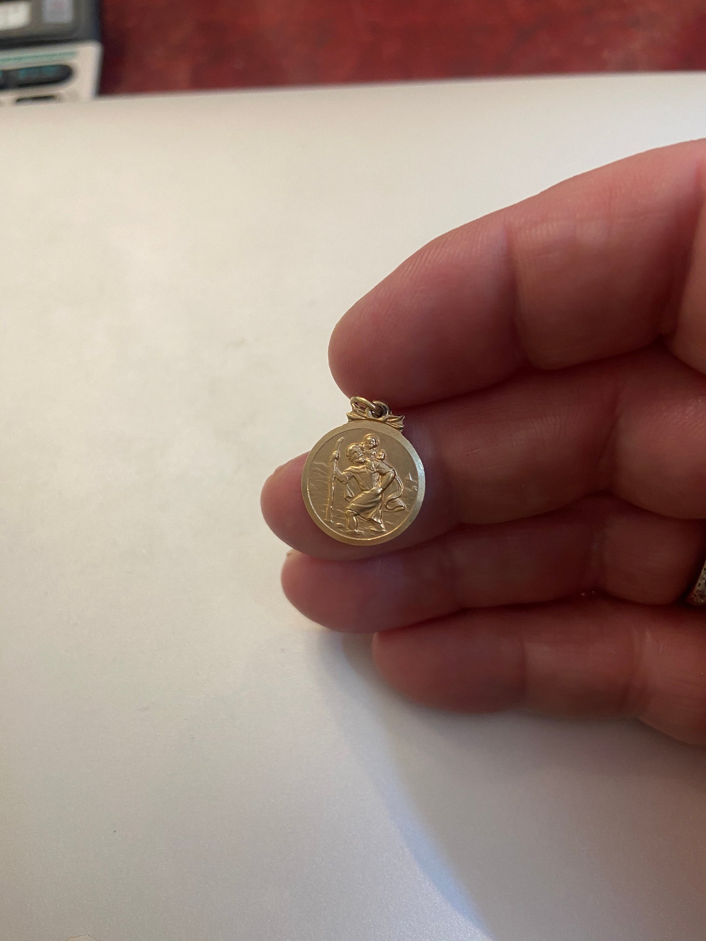 9ct vintage st christopher charm circa 1962 London by S&W