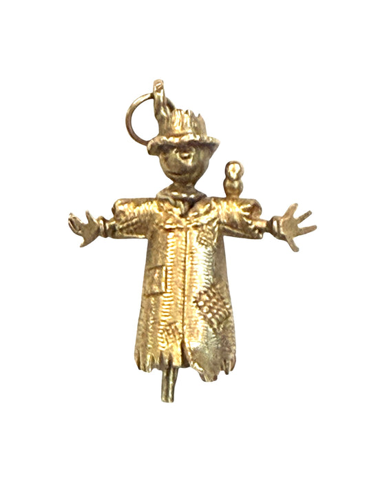 9ct vintage scarecrow charm articulated 3.4g circa 1970s