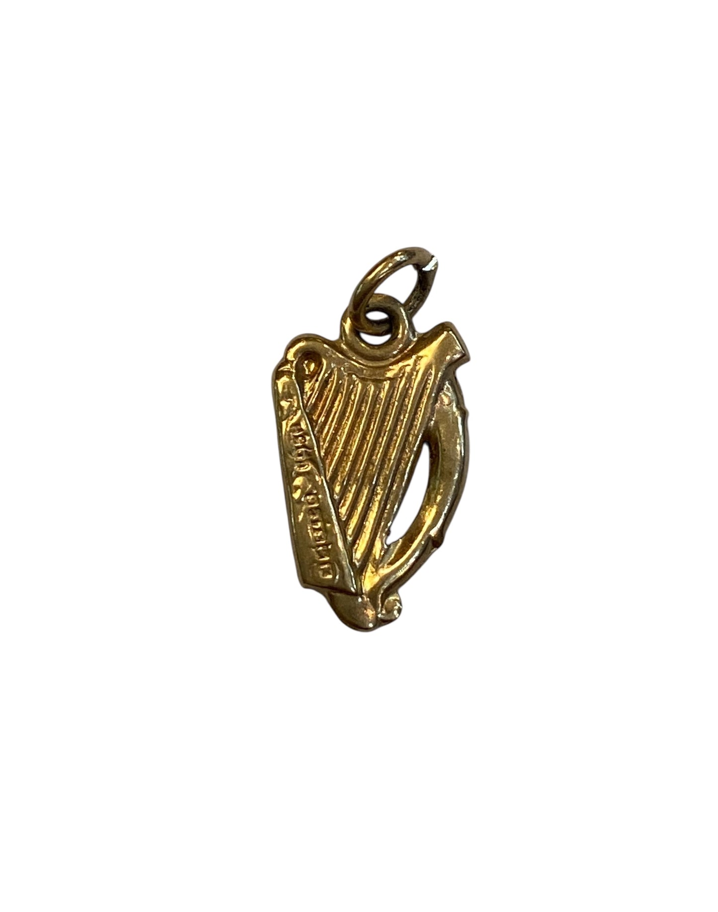 9ct small vintage harp charm circa 1959 Birmingham. 0.6g