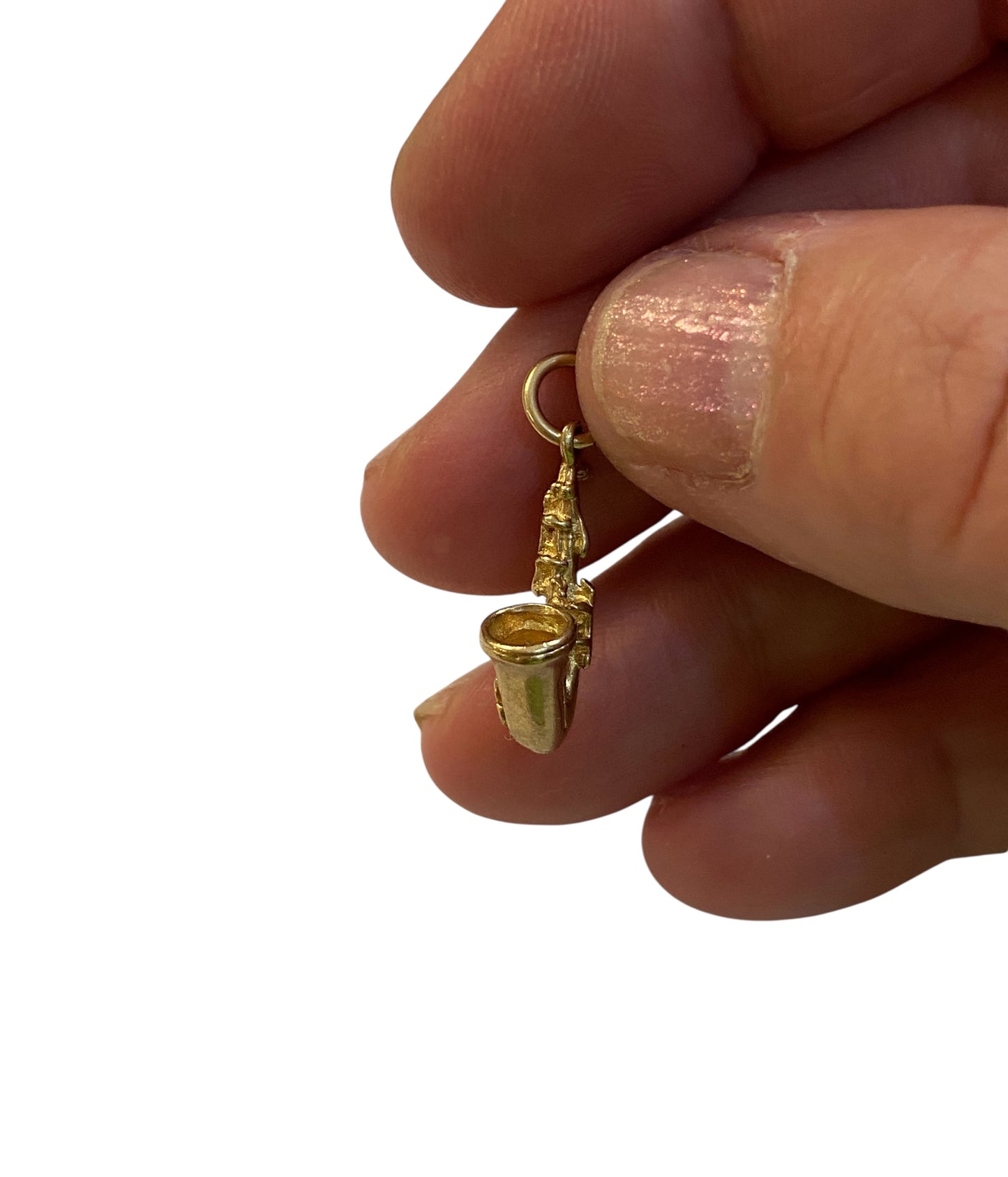 9ct vintage saxophone charm / pendant circa 1990