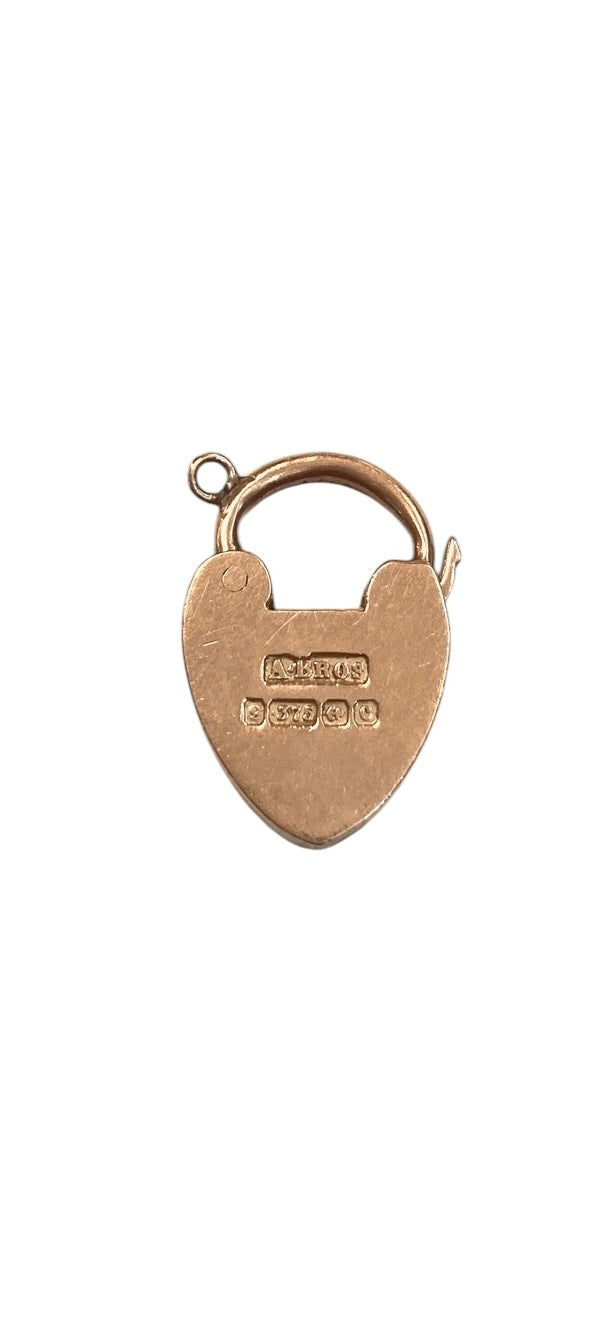 9ct Antique rose gold padlock charm circa 1902