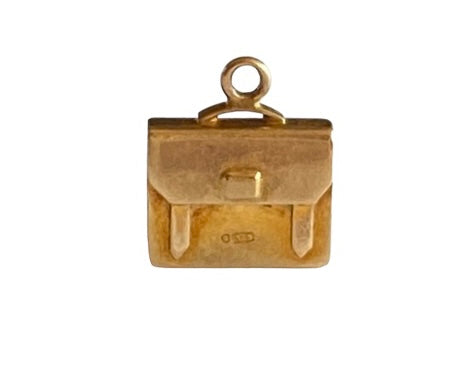 9ct 375 vintage gold satchel charm circa 1949