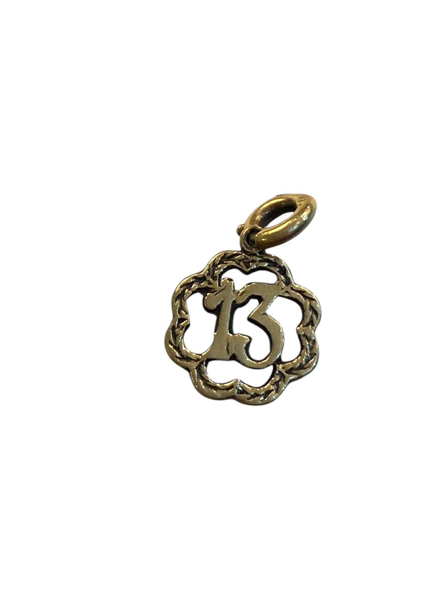 14ct 585 vintage lucky 13 charm / pendant