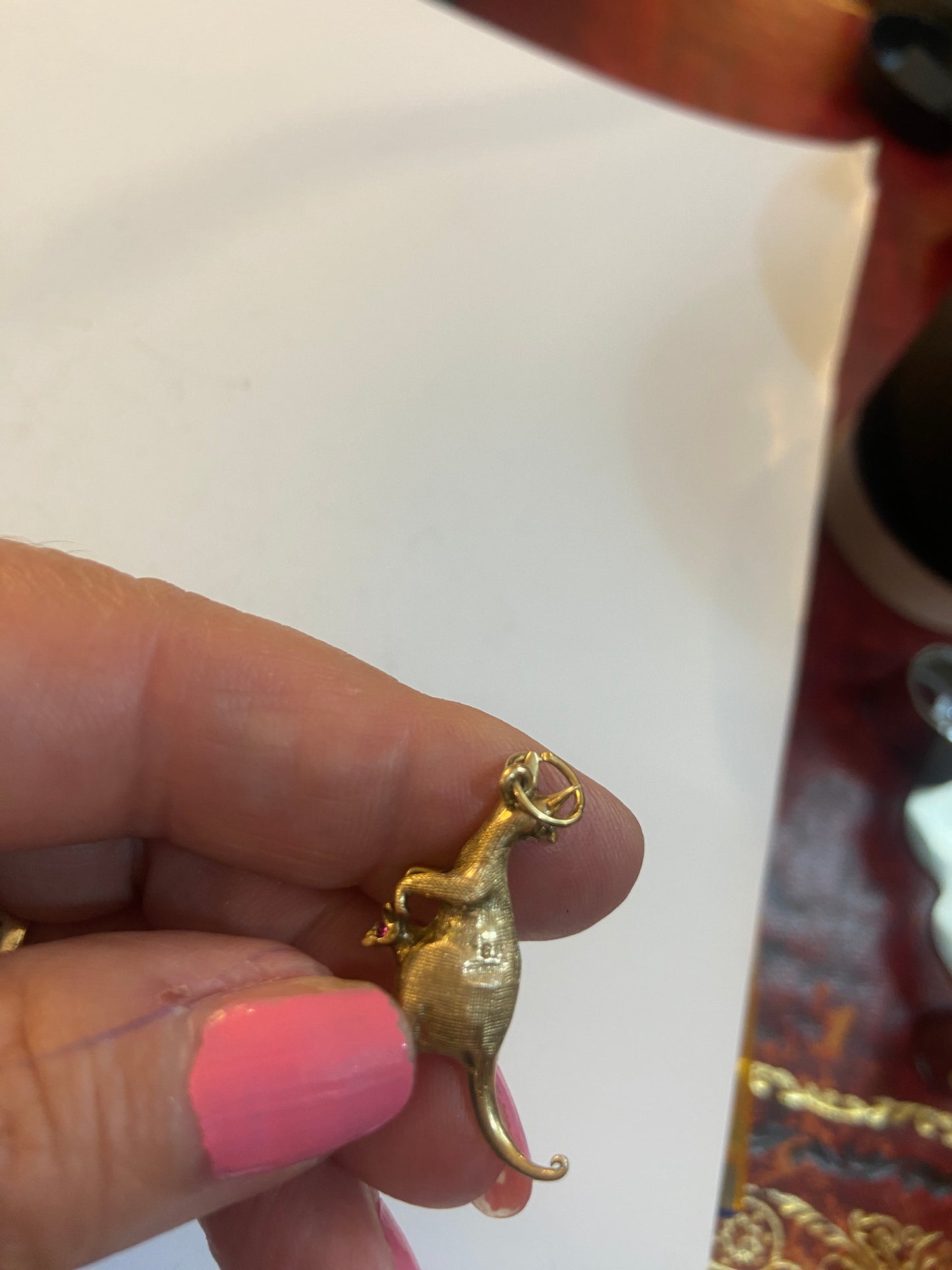 9ct vintage kangaroo and kid charm by Georg Jensen