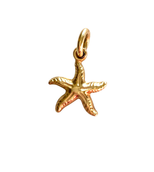 9ct vintage star fish charm. hollow