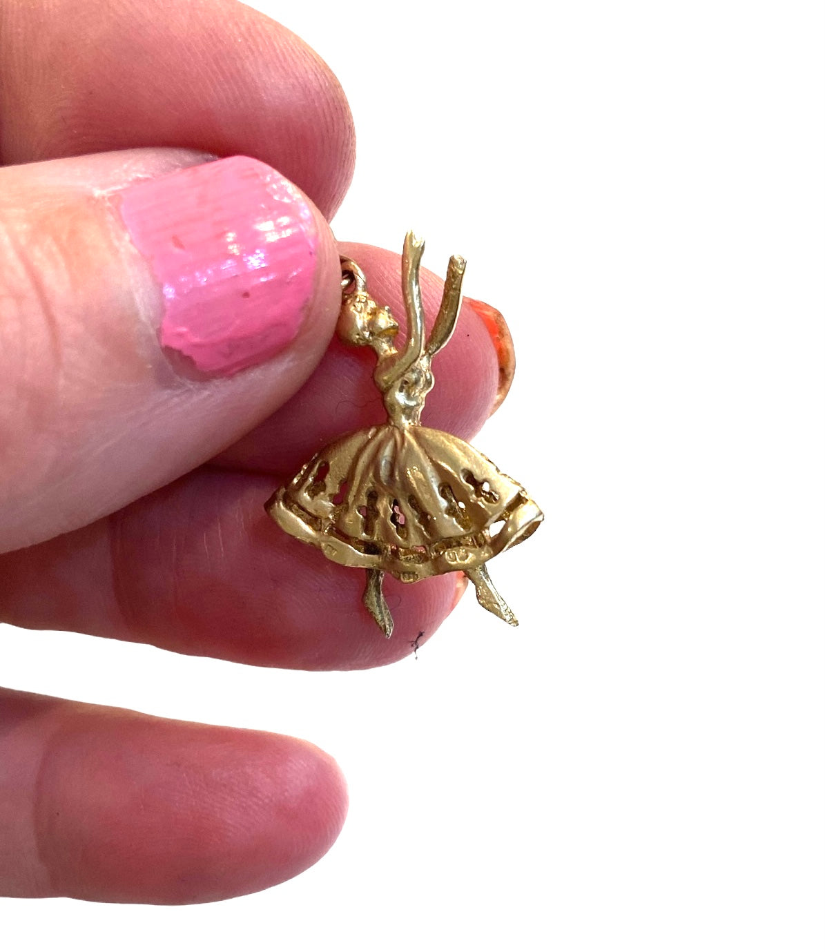 9ct vintage ballerina charm articulated.