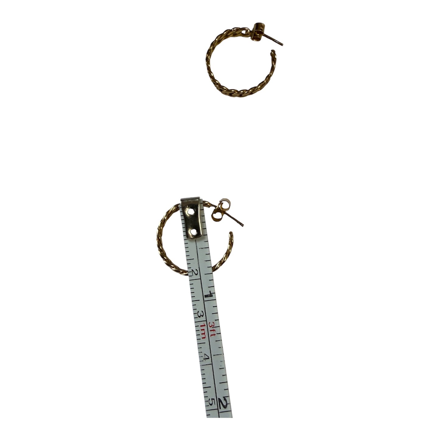 9ct vintage curb link hoop earrings 3.30g for pierced ears