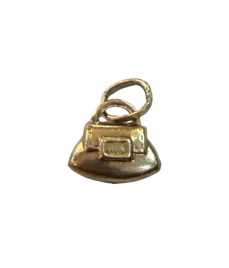 9ct vintage small handbag charm. 0.64g