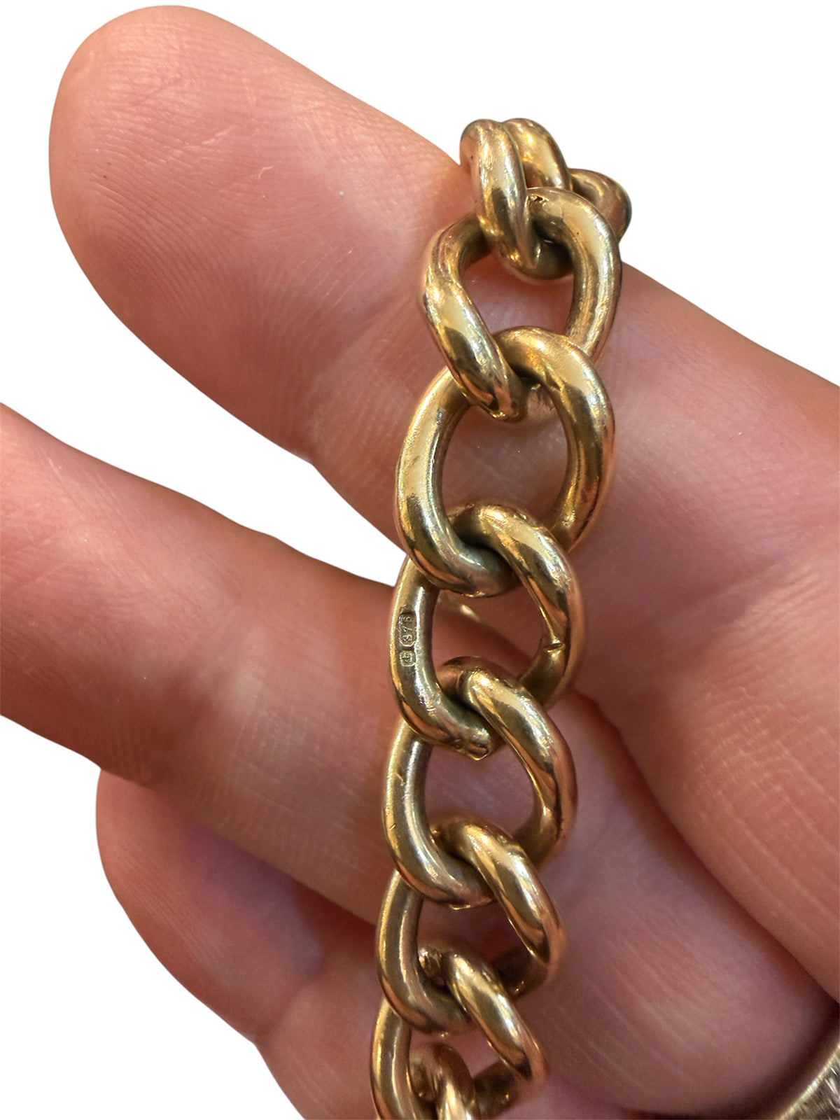 9ct vintage curb link bracelet. circa 1978 29.79g