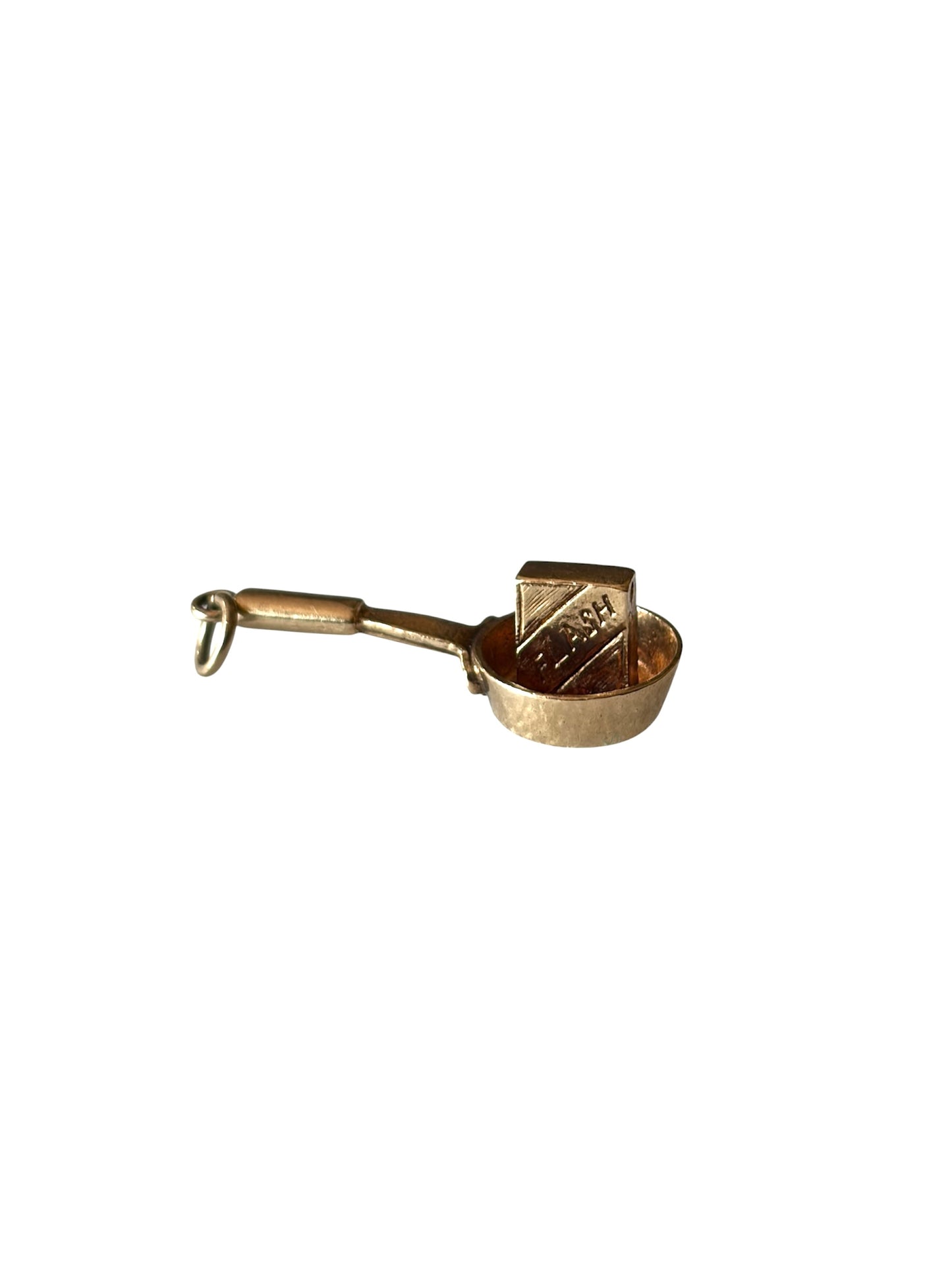 9ct vintage 'flash in the pan' charm rare. charms circa 1969 4.21g