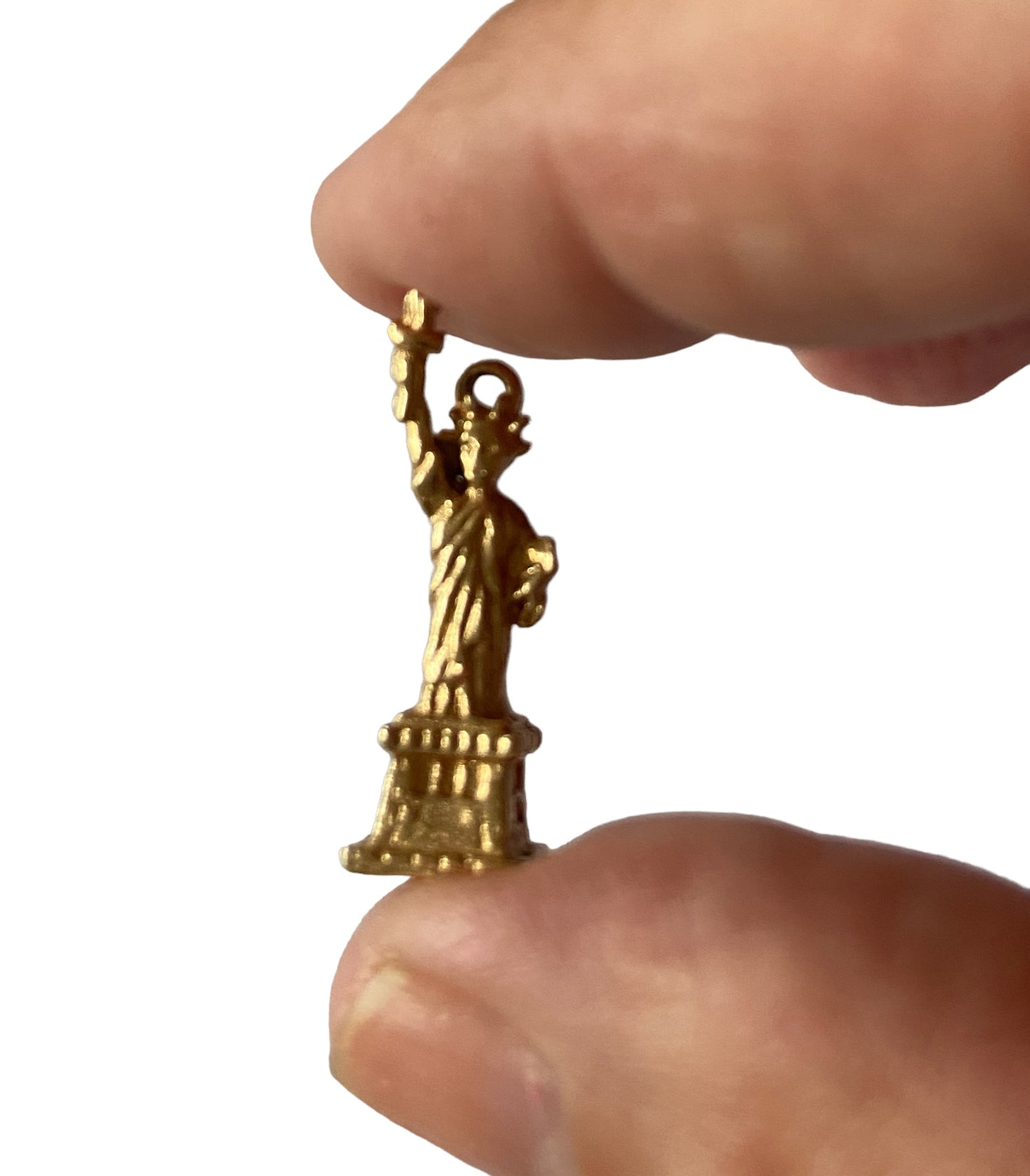 14ct vintage statue of liberty charm / pendant , yellow gold