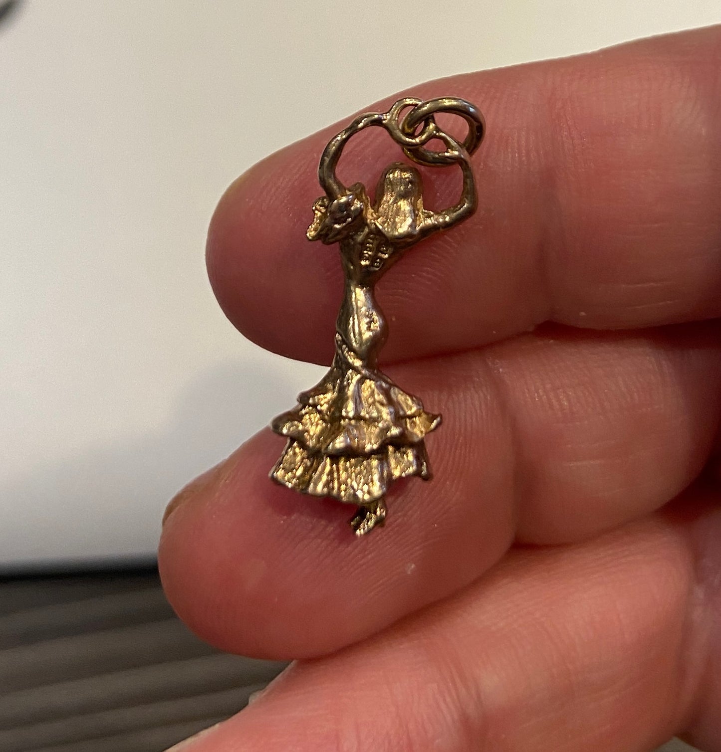 9ct vintage flamenco dancer charm / pendant circa 1963