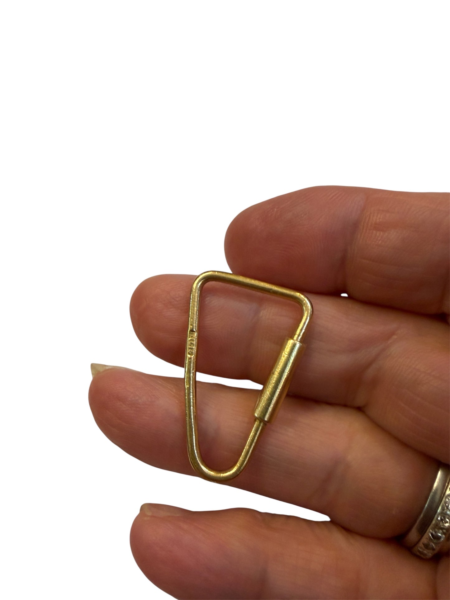 18ct 750 gold lock / carabiner charm, extender