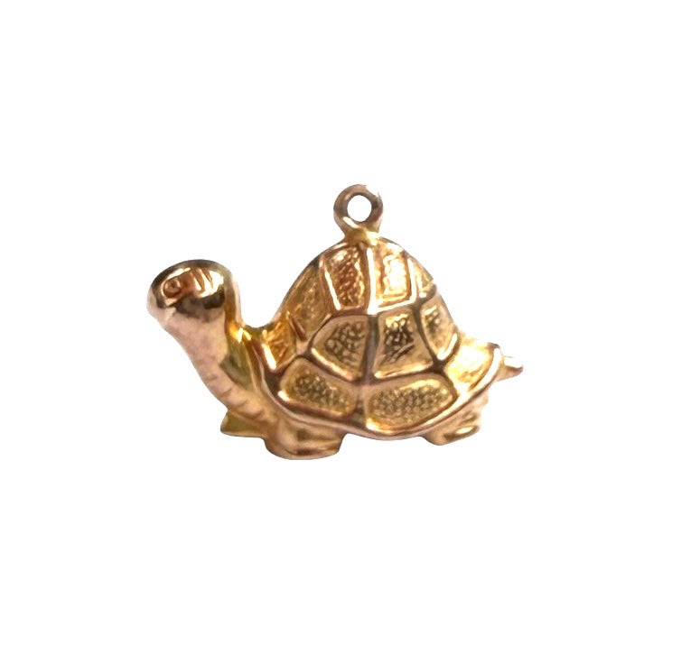 9ct vintage tortoise charm circa 1968 by FM 1.29g Hollow