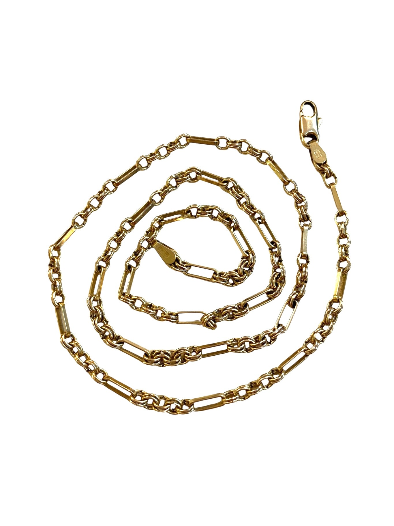 9ct vintage chain, versatile fancy link 18 1/2 inches 47cm