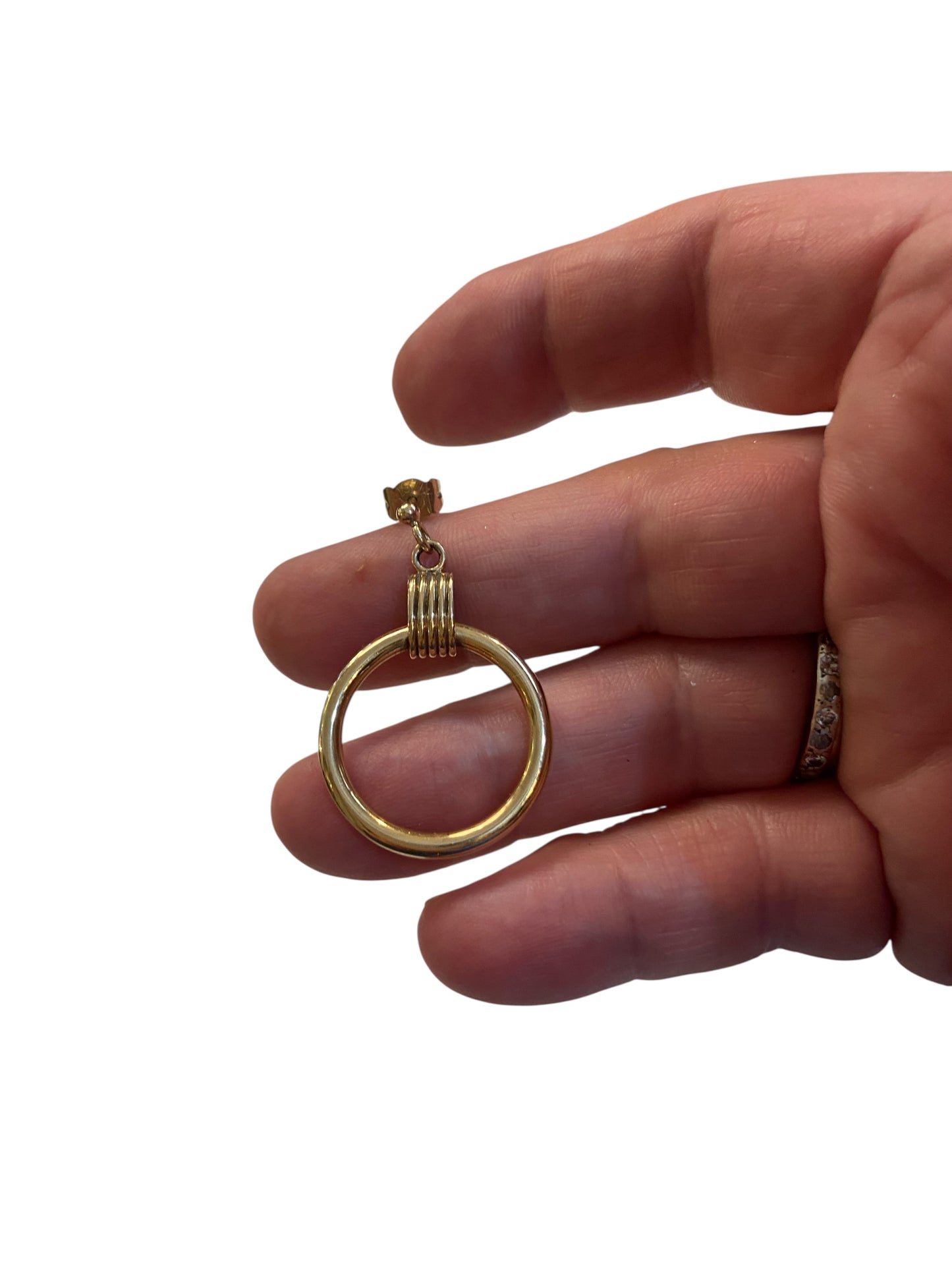 9ct vi tage preowned drop circle earrings circa 1993 9.1g