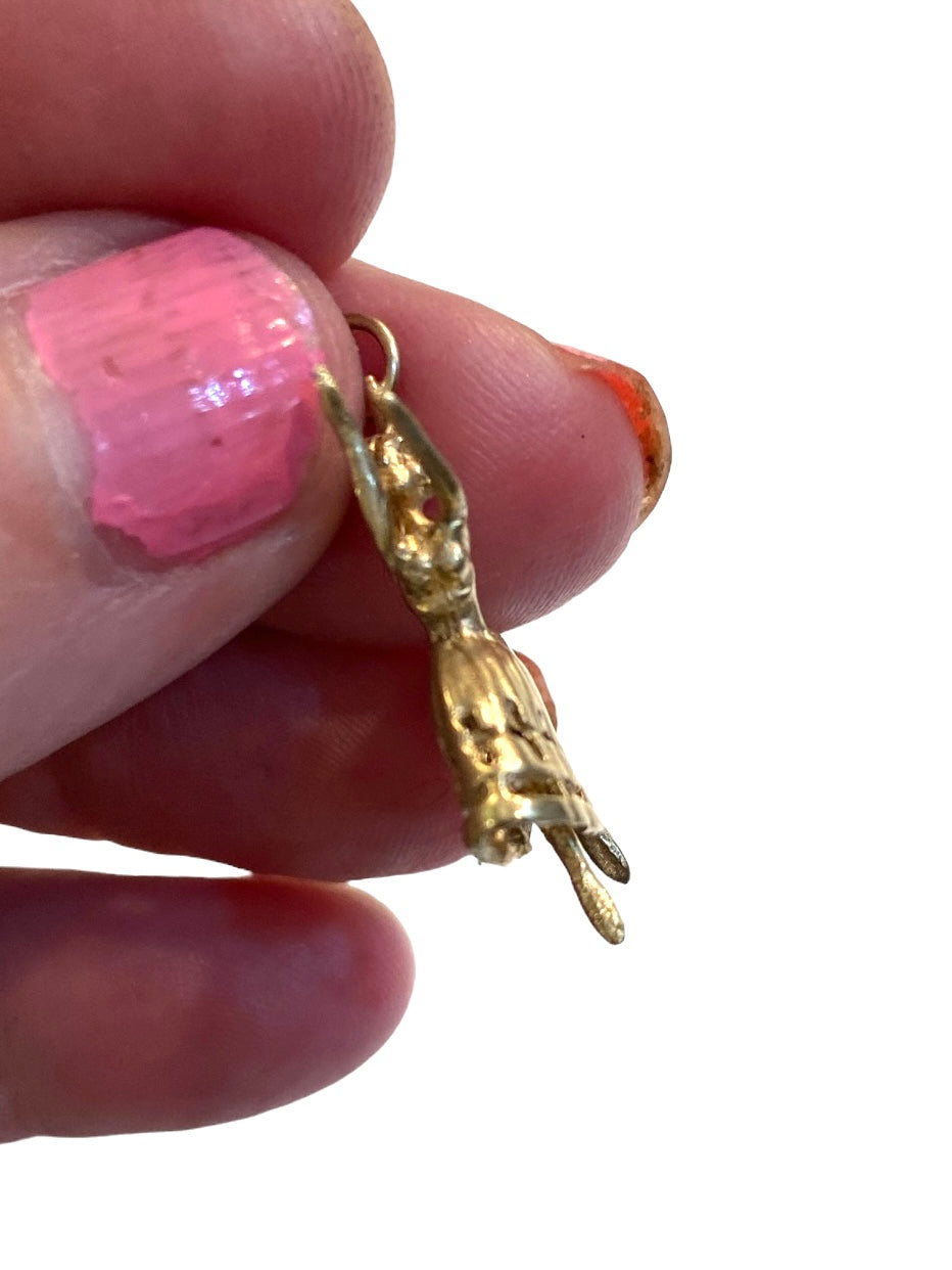 9ct vintage ballerina charm articulated.