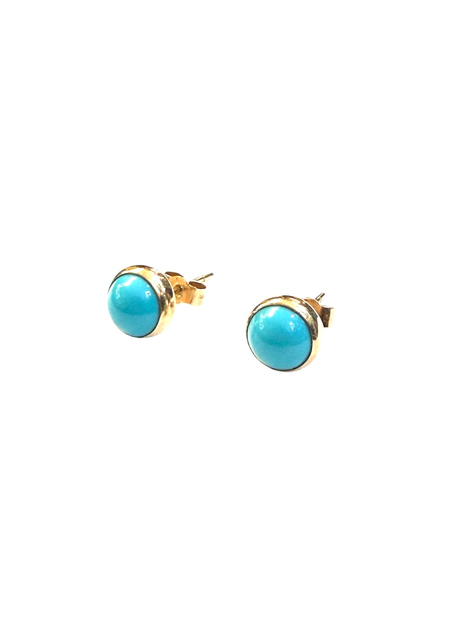 9ct vintage - pre owned turquoise stud earrings