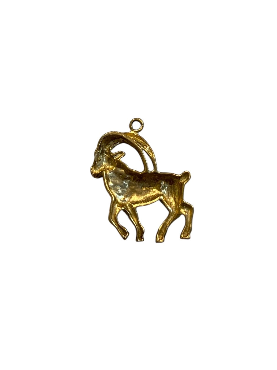 9ct vintage charm, Goat charm, mountain goat charm, CAPRICORN.