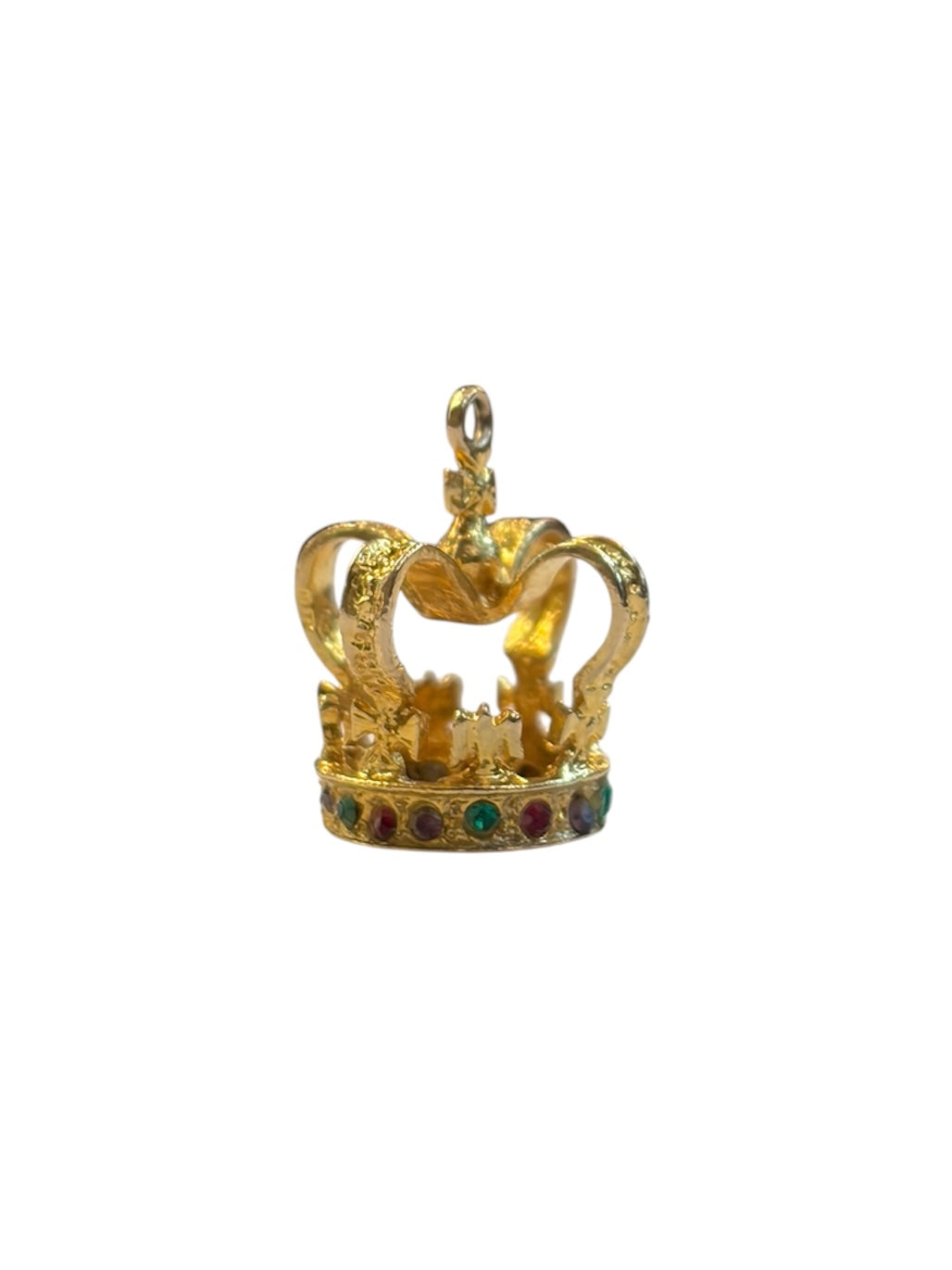 9ct vintage crown charm, yellow gold