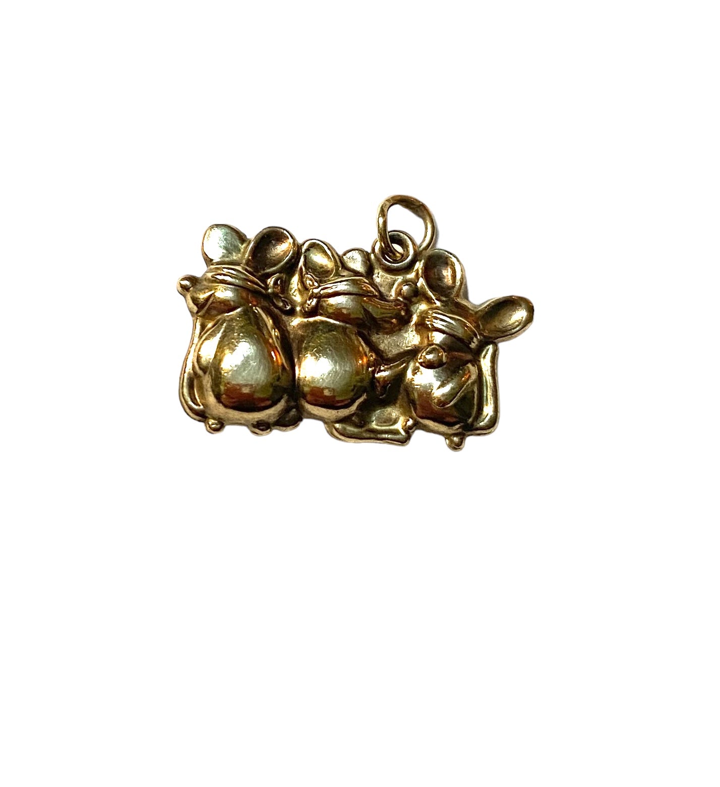 9ct vintage three blind mice charm