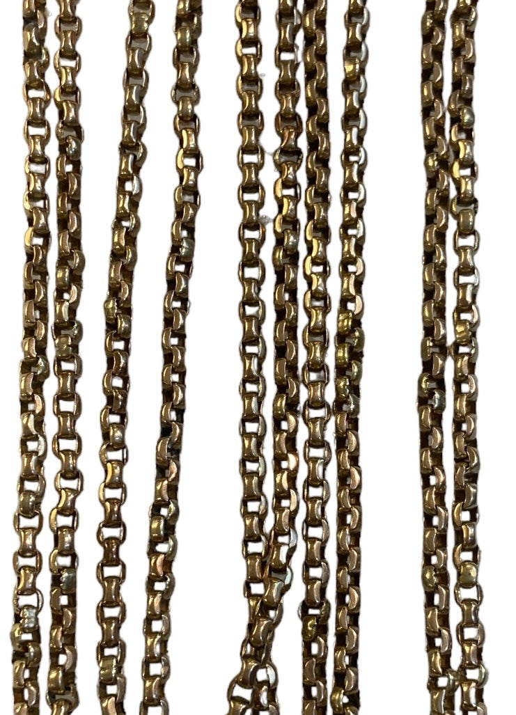 9ct victorian long guard chain. 70 inches long 178 cm 39.1g