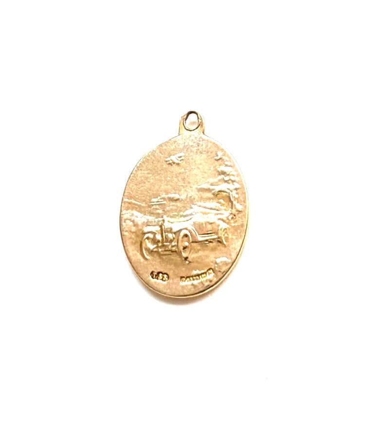9ct vintage st christopher, pendant charm circa 1962 3.12g
