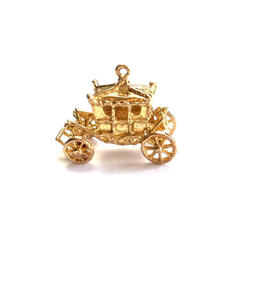 9ct vintage gold queens carriage charm circa 1962