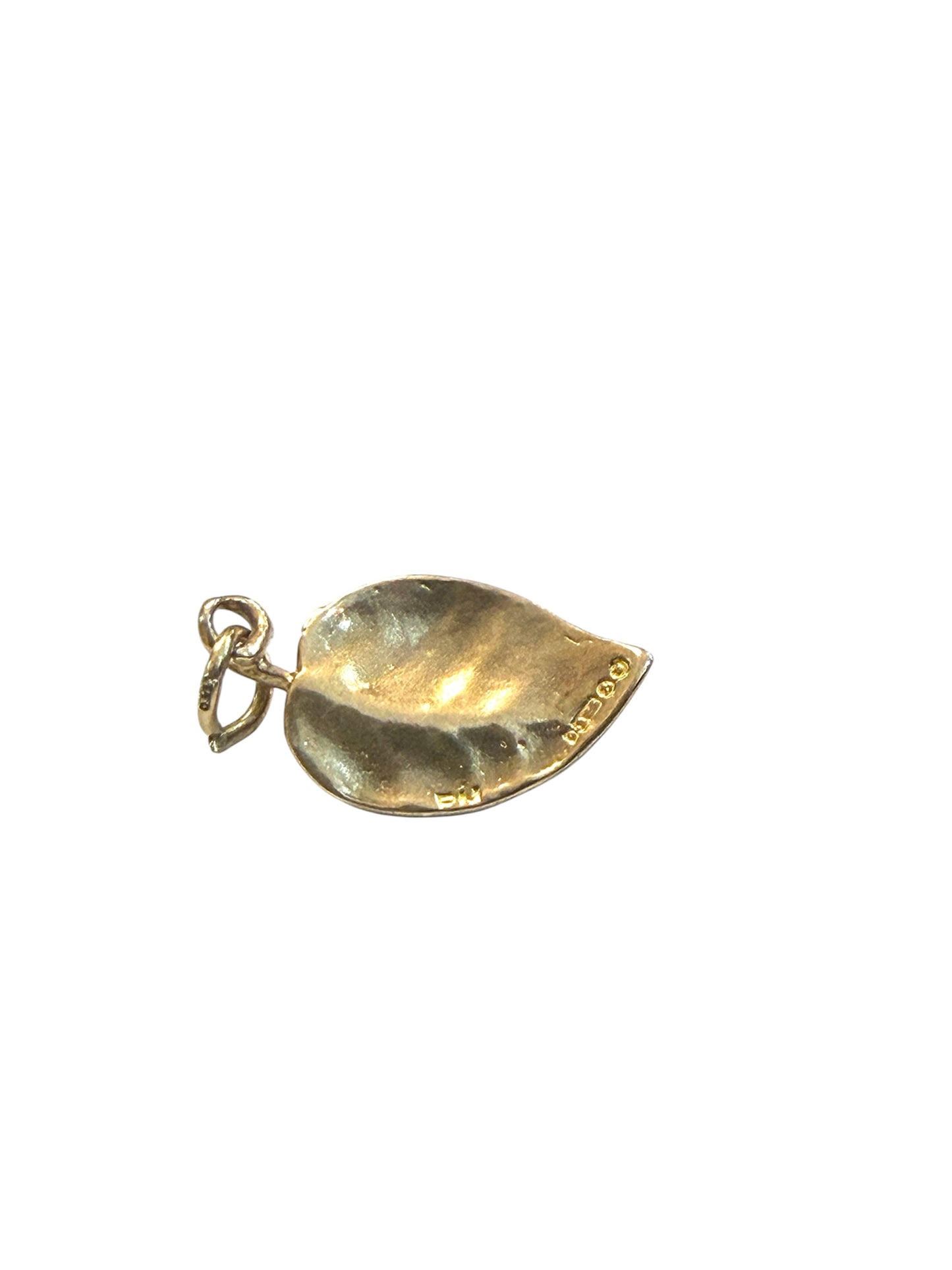 9ct vintage ladybird on leaf charm circa 1957 1.4g