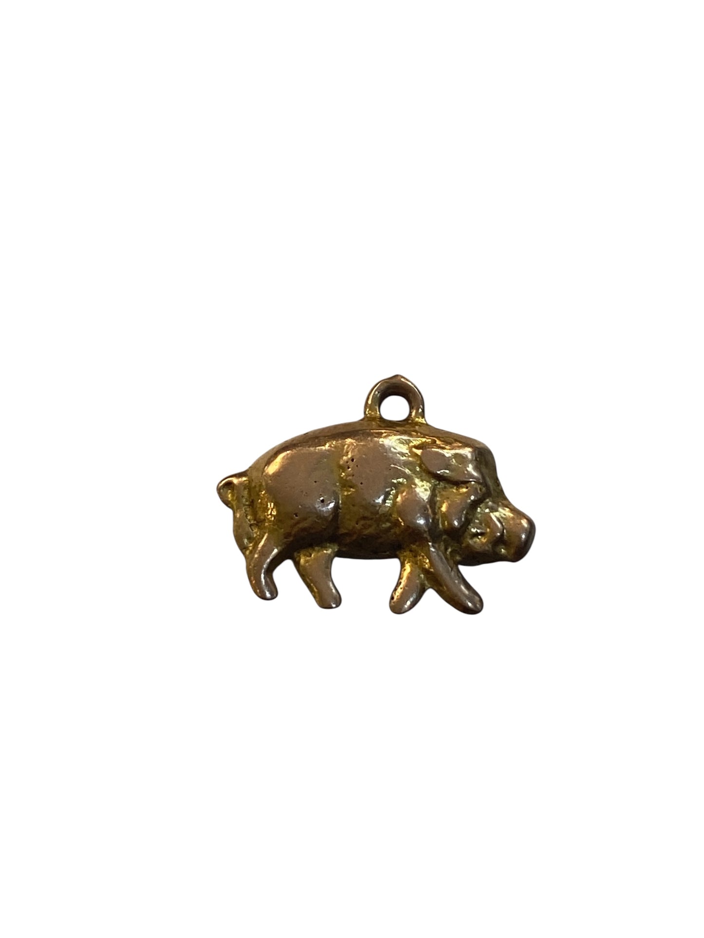 9ct vintage boar charm / pendant, solid gold 2.5g