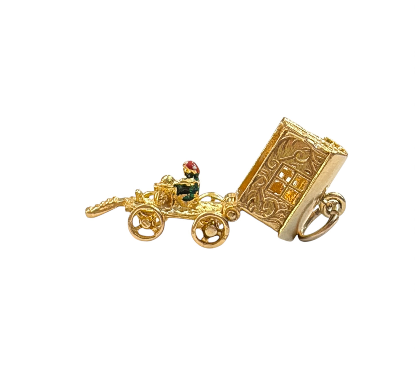 9ct vintage gypsy caravan charm circa 1970 by FM 3.47g