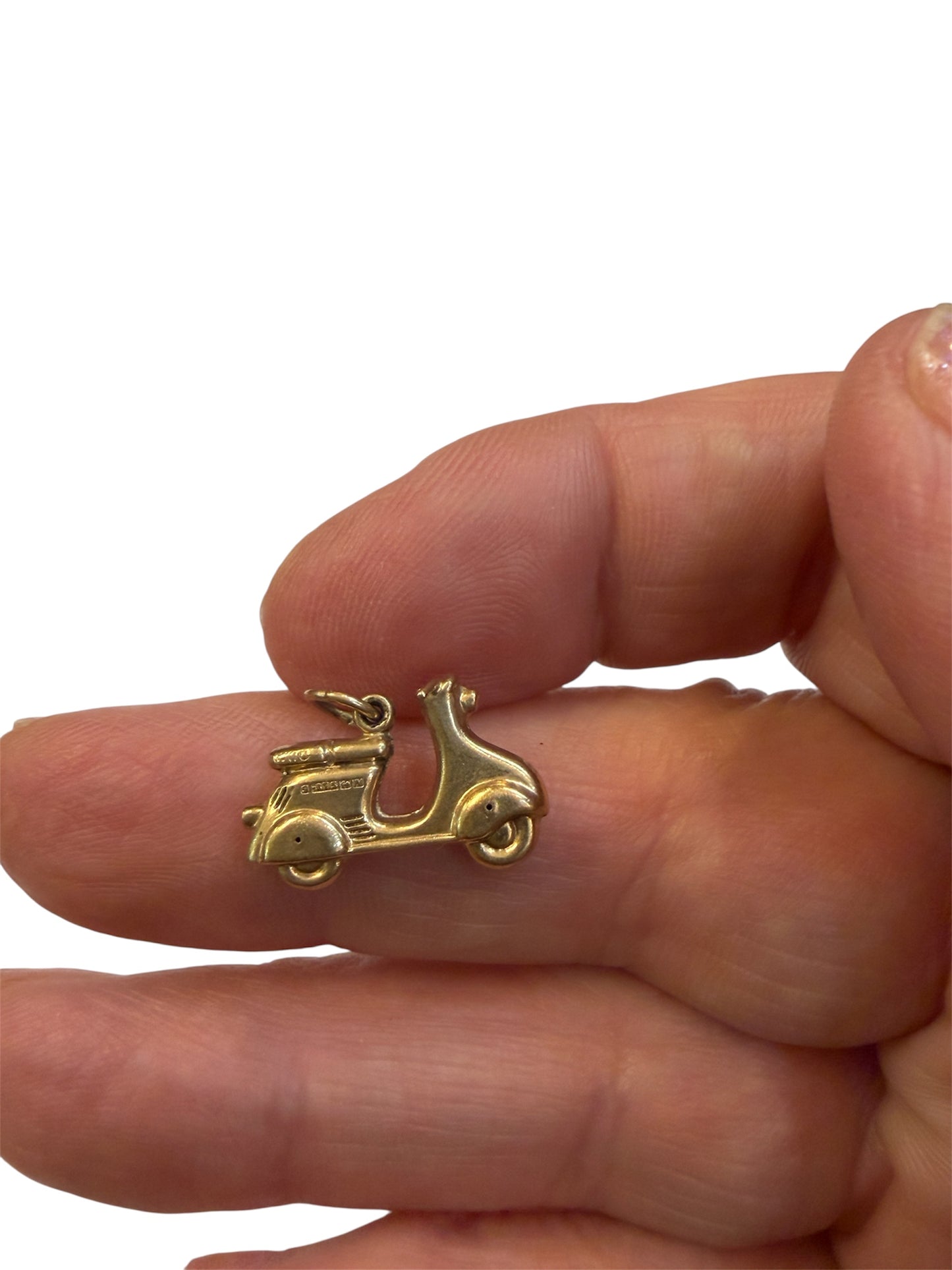 9ct vintage scooter charm, circa 1962 by WHC 0.5g